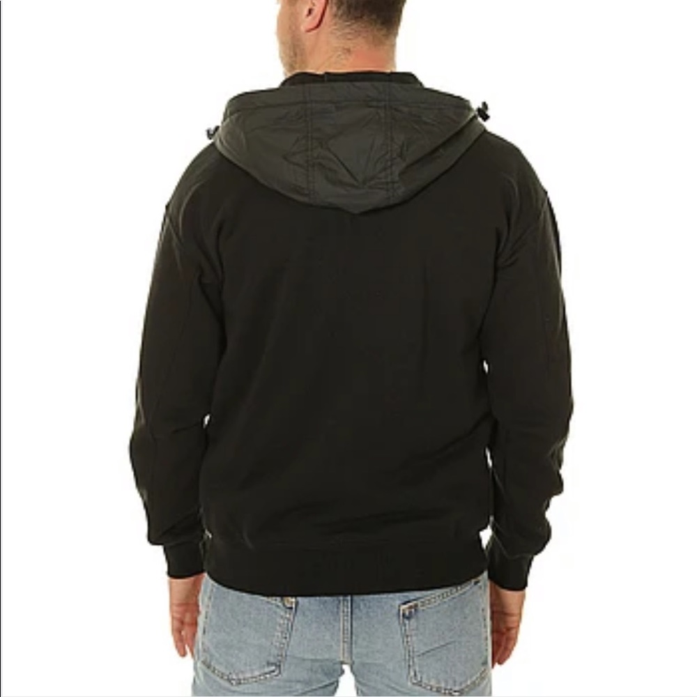 CONVERSE 🔥SALE!🔥 SWEATSHIRT MIXED MEDIA ZIP BLACK MEN´S SIZE 10017907-A04 - Picture 3 of 5